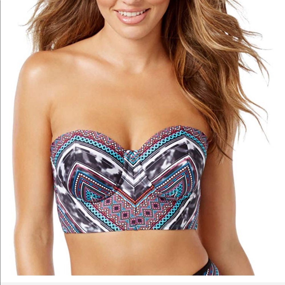 Kenneth Cole bustier push up midkini bikini top